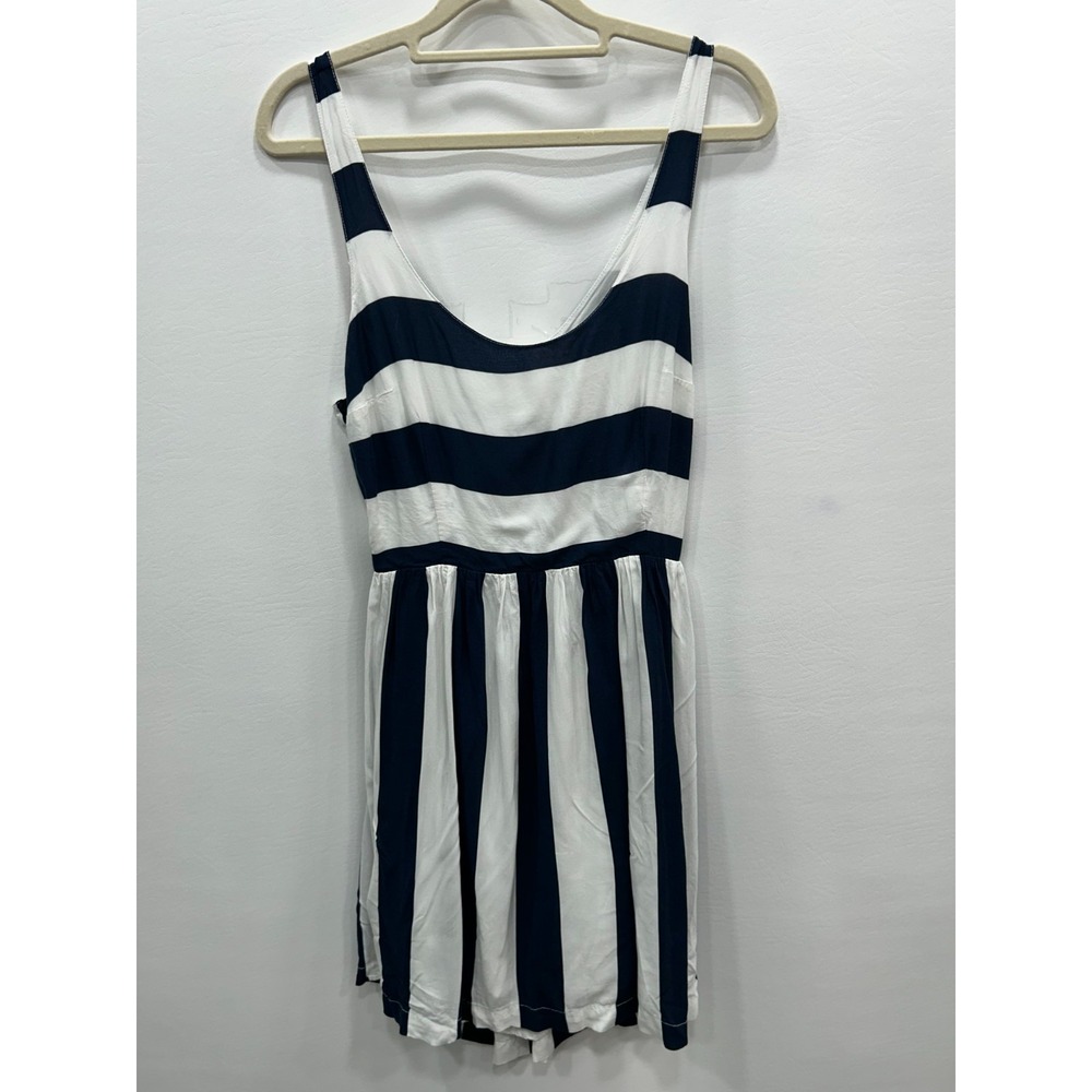 Abercrombie & Fitch Striped Dress Womens Large Black White Sleeveless Summer‎
